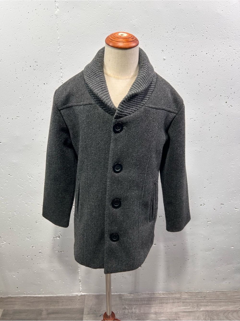 Chikos Boys Gray Pea Coat Jacket